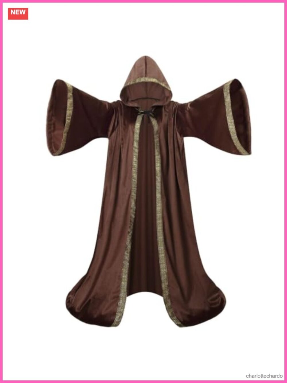 Velvet Wizard Robe Medieval Cloak Hooded Unisex LARP Halloween Cosplay